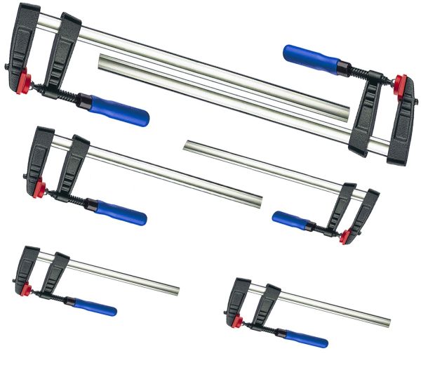Vago-Tools 6 tlg Set Schraubzwingen 300x120/500x120/800x120 mm je 2 Stück