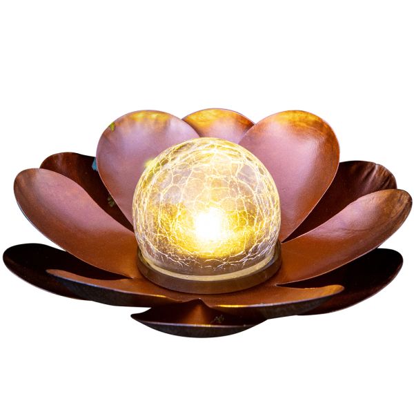 I-Glow LED-Solar Lotusblume groß - Kupfer