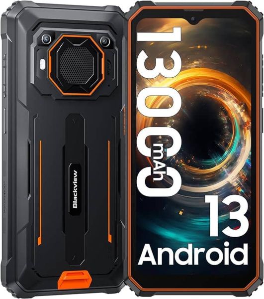 BV6200Pro Orange Rugged Smartphone, Outdoorhandy mit 8 GB RAM und 128 GB Speicher