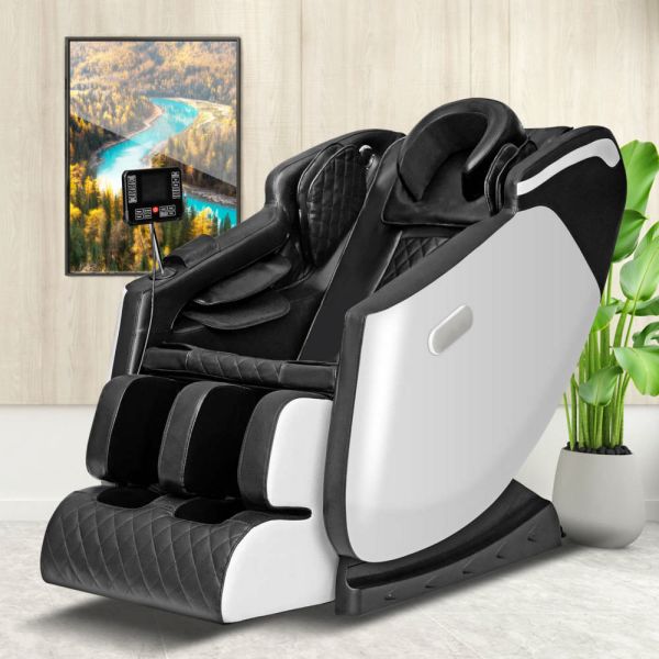 Happy Home Elektrischer Massagesessel mit Airbag-Massage, Schwarz / Off-White