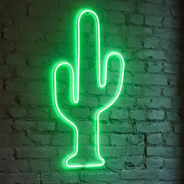 I-Glow LED Wanddekoration Neon Kaktus