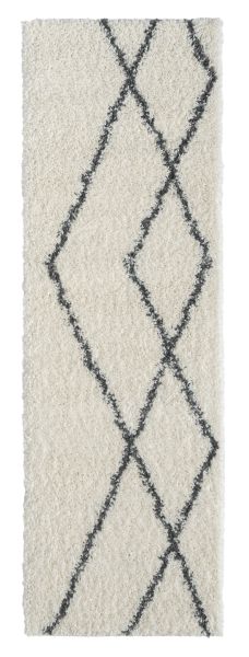 Teppich Laure , 80cm x 250cm, Farbe Weiß, rechteckig, Florhöhe 37mm