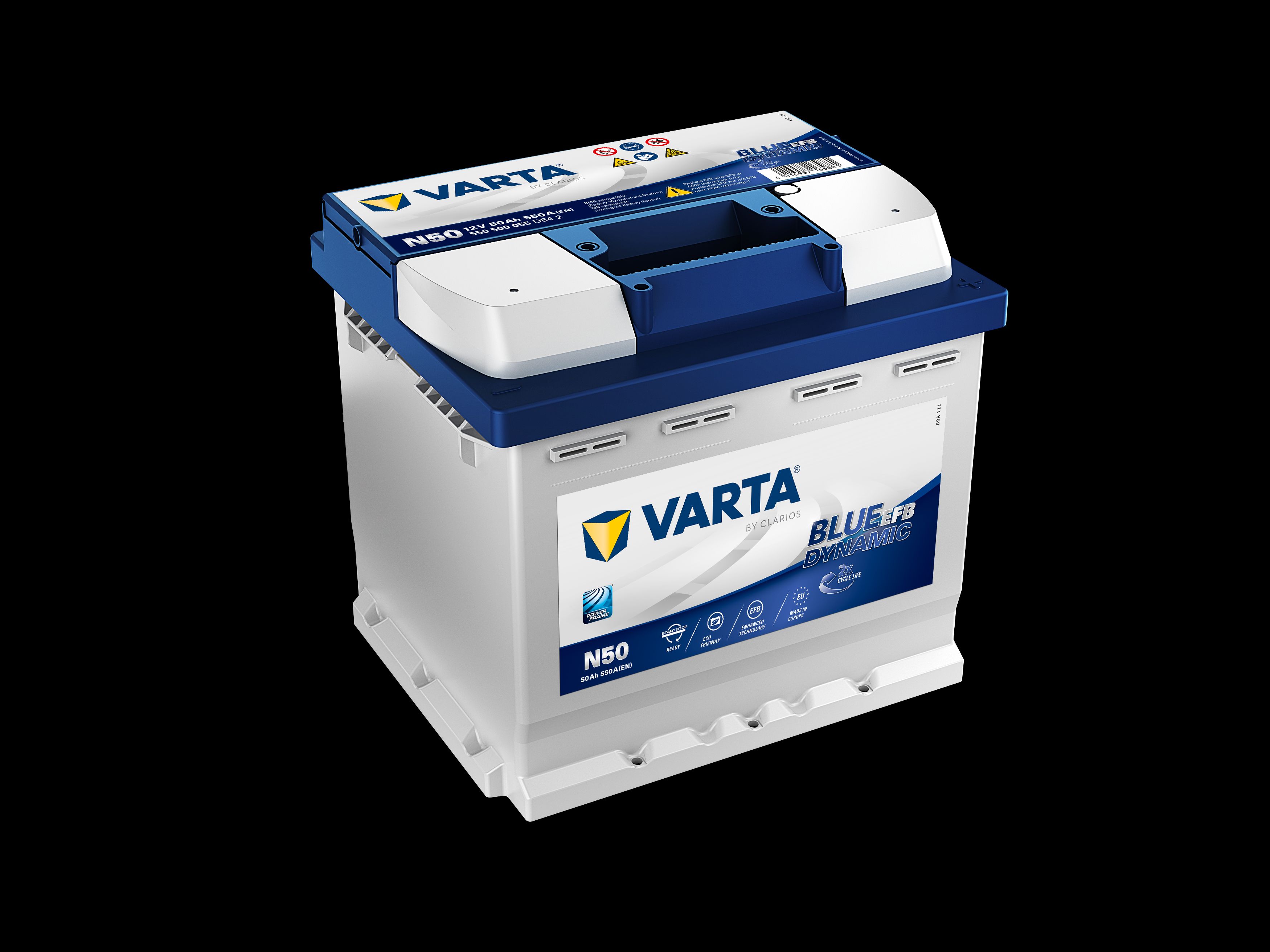 VARTA BLUE Dynamic EFB 550500055D842 Autobatterien, N50, 12 V, 50