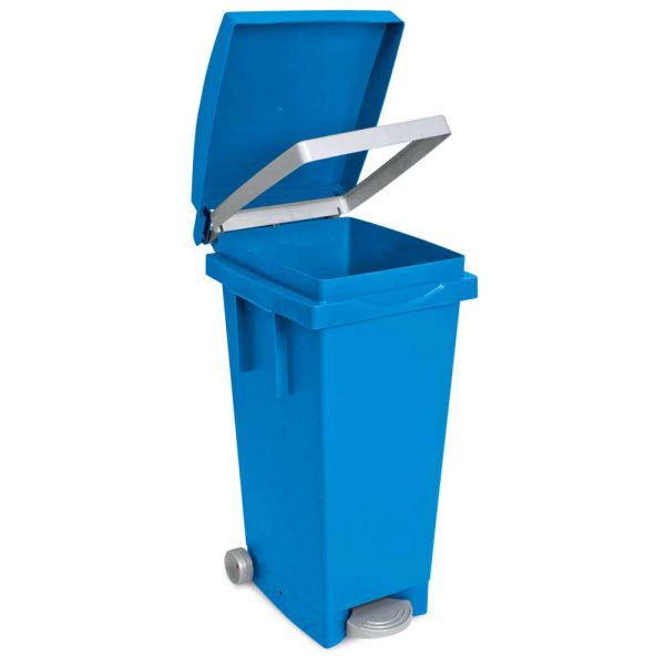 BRB Tret-Abfallbehälter mit Rollen, blau (2er Set)