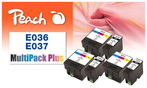 Peach Spar Pack Plus Tintenpatronen ersetzt Epson T036, T037