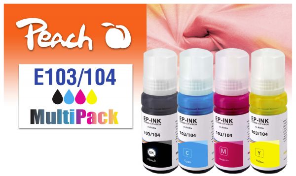 Peach Spar Pack Tintenpatronen ersetzt Epson No. 103, No. 104 cmybk