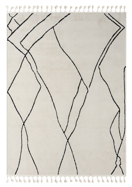 Teppich Moroccan Escape, 190 cm x 240 cm, Farbe weiß, rechteckig, Florhöhe 19mm