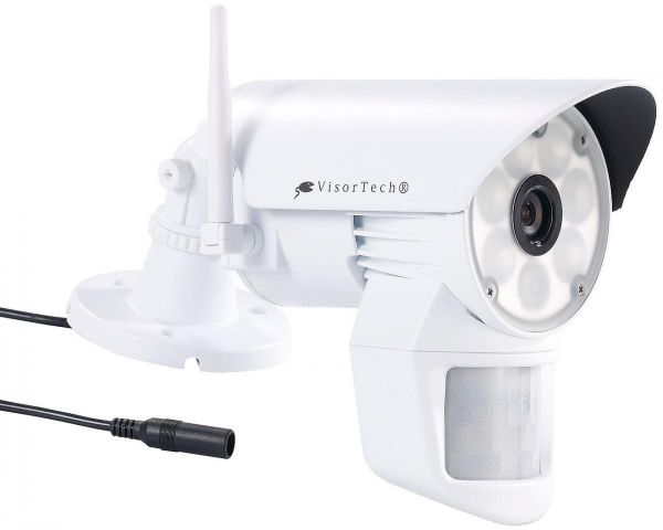 VisorTech Überwachungskamera mit LED-Licht und PIR-Sensor