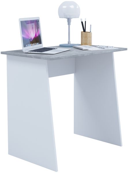 VCM Schreibtisch "Masola Mini" Weiß/Beton-Optik