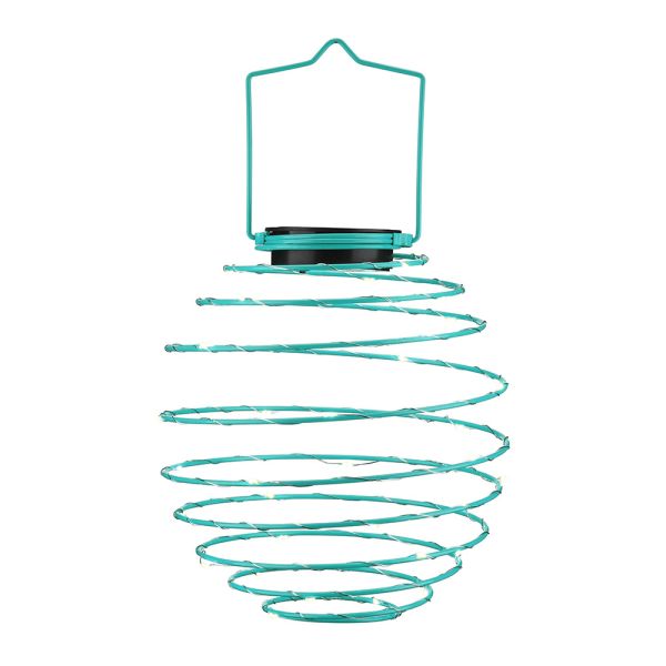EZSolar LED Solar Spiral-Lampion, Ø 22cm, Blau