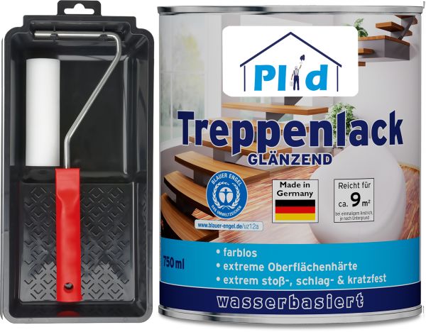 Premium Treppenlack Treppensiegel Klarlack Holzsiegel Set Farblos - Glänzend