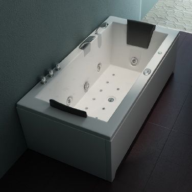 Whirlpool 182x90cm Heizung Reinigungsprogramm & Lichttherapie Wasserfall Bluetooth-fähiges Soundsyst