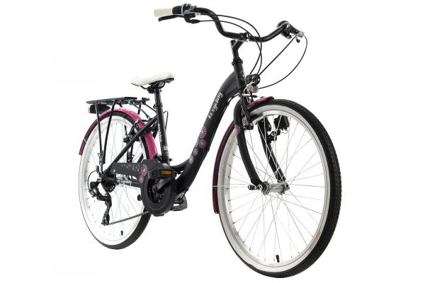 KS Cycling Kinderfahrrad 24'' Dandelion schwarz-pink RH 36 cm KS Cycling