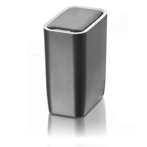 AMARE Automatischer Sensor Kosmetikeimer, Mülleimer mit 9 L Volumen, rechteckig in Grau