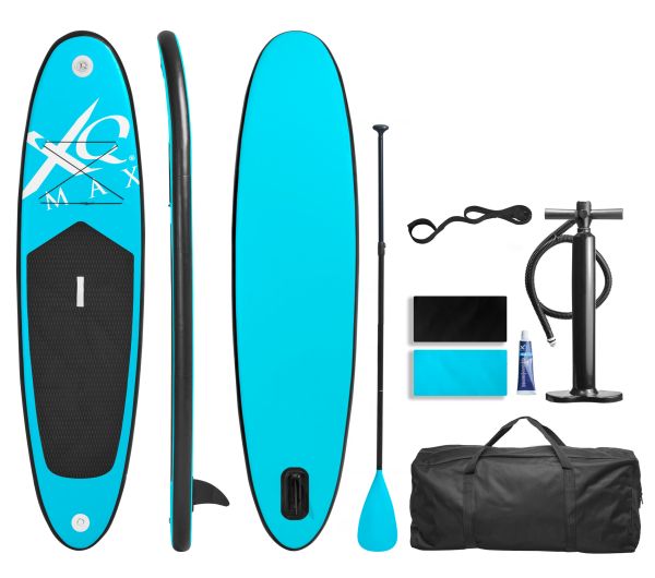 AMARE SUP Board Blau Set (Tasche, Board 285x71x10cm , Pumpe, Paddel, 230cm Surf-Leash)