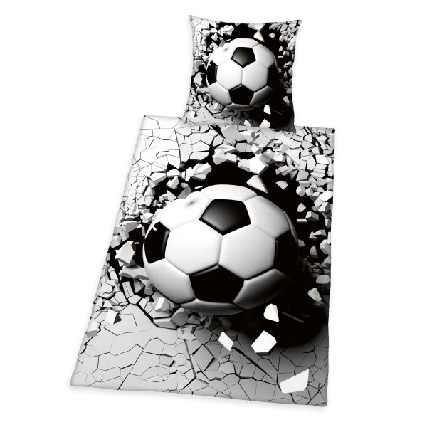 3D Fußball Bettwäsche, 80x80 cm + 135x200 cm