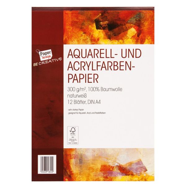 Aquarell- und Acrylpapier, A4