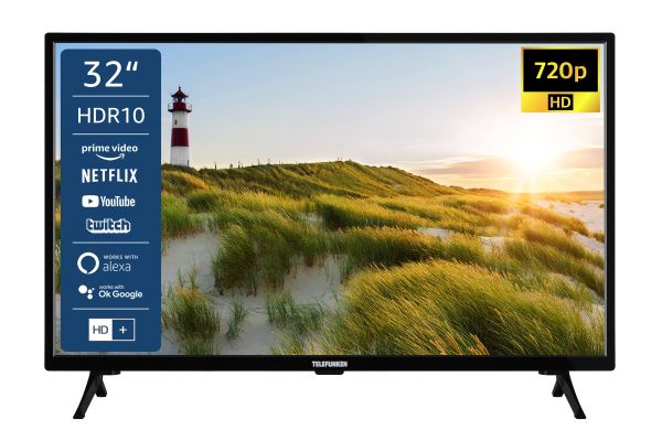 Telefunken XH32G501N 32 Zoll Fernseher/Smart TV (HD Ready, HDR, Triple-Tuner) - Inkl. 6 Monate HD+