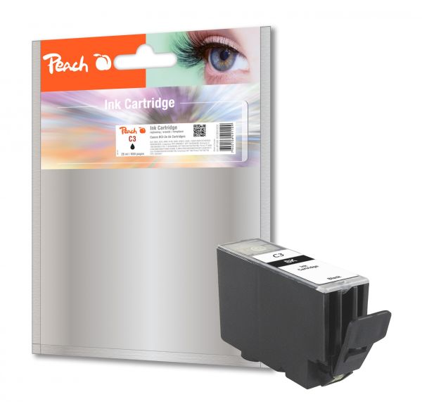 Peach Tintenpatrone schwarz kompatibel zu Canon BCI-3e bk
