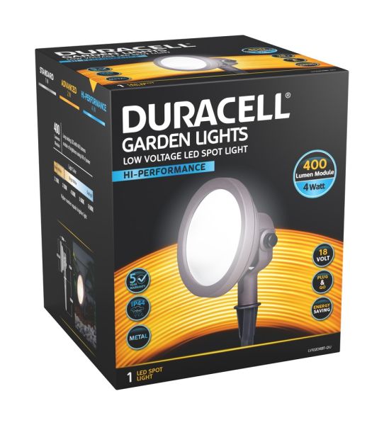 Duracell Niedervolt  LED Garten Spot, braun matt