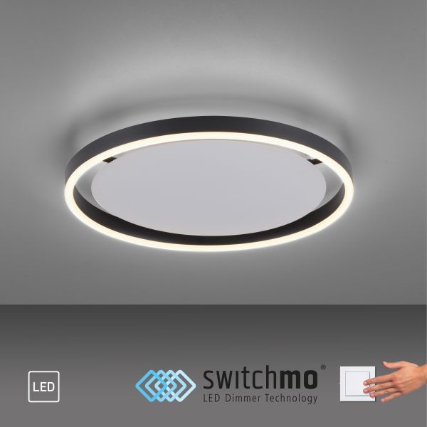 LeuchtenDirekt LED Deckenleuchte RITUS, rund, 3-Stufen Dimmer, 3000Kelvin, Innenleuchte, IP20