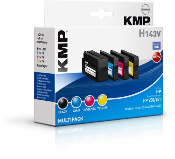KMP H143V Tintenpatrone ersetzt HP 950 (CN049AE), HP 951 (CN050AE, CN051AE, CN052AE)