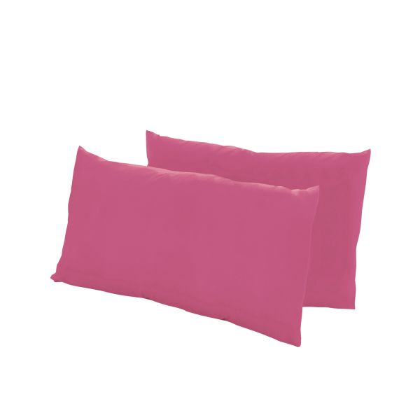 DREAMTEX Feinbiber-Kissenbezüge, ca. 40 x 80 cm, Pink - 2er Set