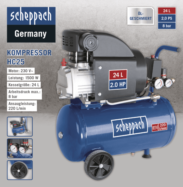 Scheppach Kompressor 24L, HC25