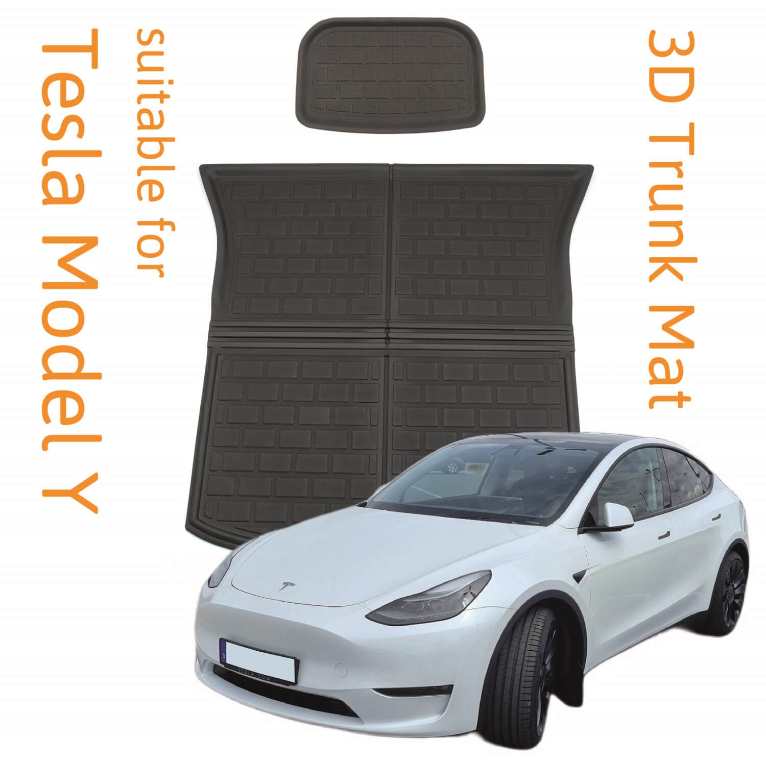 3D Kofferraummatte + Unterbodenmatte passend für Tesla Model Y/Performance