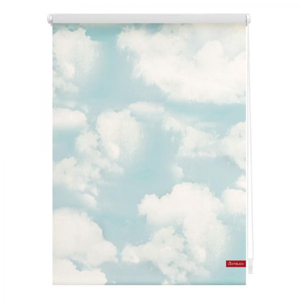 Lichtblick Rollo Klemmfix, ohne Bohren, blickdicht, Wolken - Blau, 100 x 150 cm (B x L)