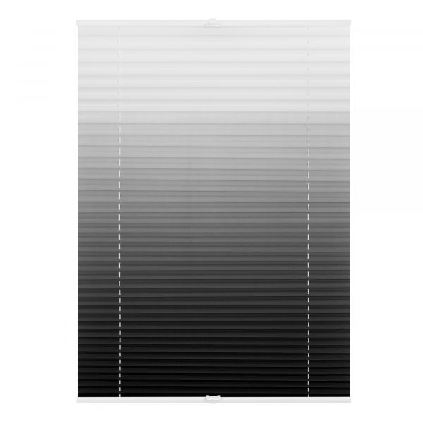Lichtblick Plissee Klemmfix, ohne Bohren, verspannt, Farbverlauf - Grau Weiß, 110 cm x 130 cm (B x L)