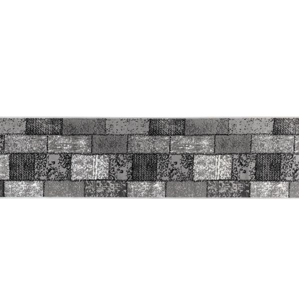 Lifetex XXL-Teppichläufer "Shiraz", ca. 70 x 300 cm - Karo Stepp Grau
