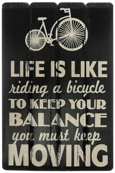 MyFlair Spruchtafel "Life is like riding a bicycle"