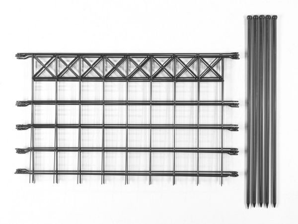 Powertec Garden Zaun-4er Set, ca. 1000 x 600 mm - Grau, 21FS12
