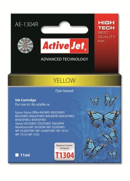 TIN ACTIVEJET AE-1304R Refill für Epson T1304 yellow 18ml