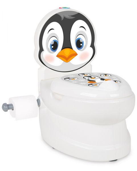 JAMARA-460960-Meine kleine Toilette Pinguin mit Spülsound und Toilettenpapierhalter