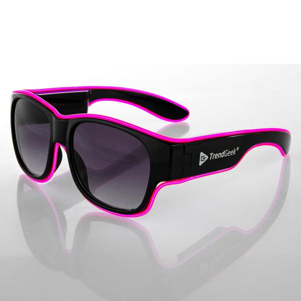 TrendGeek LED Partybrille, kabellos - Schwarz-Pink
