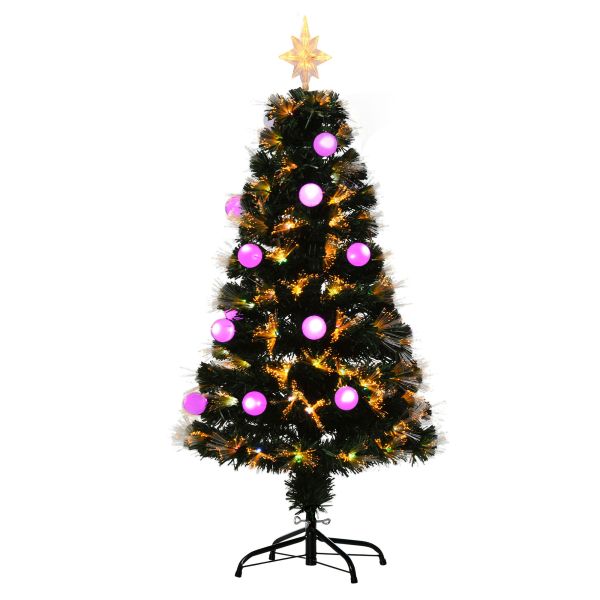 HOMCOM Weihnachtsbaum Tannenbaum mit LED-Leuchten 2 Lichtfarben 130 Spitzen Ø45 x 120H cm