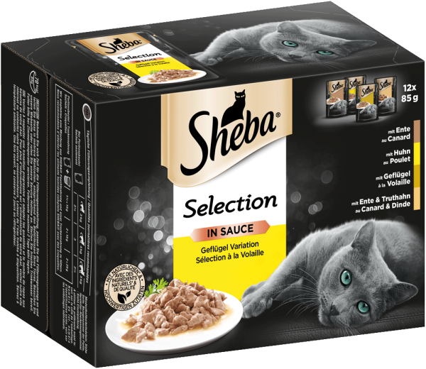 SHEBA® Portionsbeutel Multipack Selection in Sauce Geflügel Variation 12 x 85g