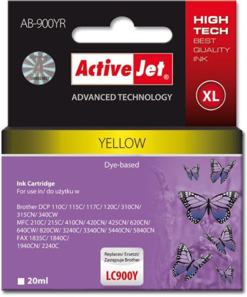 TIN ACTIVEJET AB-900YR Refill für Brother LC900Y yellow