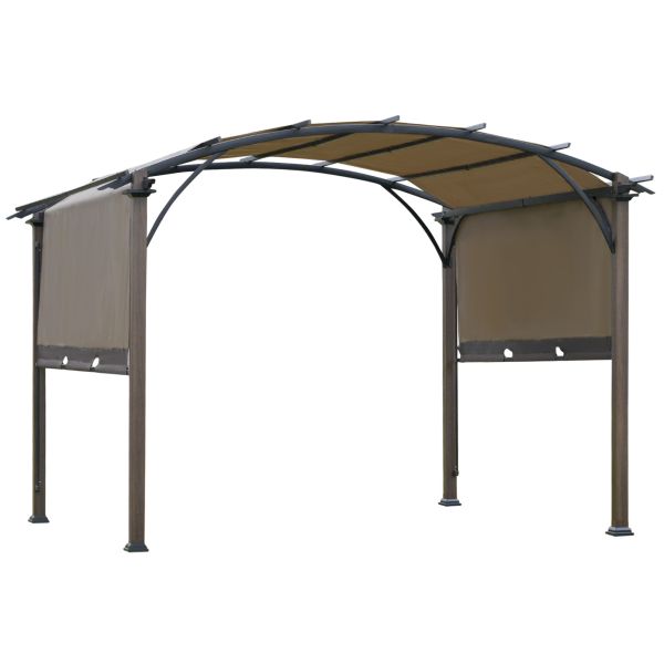 Outsunny Pavillon Pergola mit einstellbarem Stoffdach UV+50 Wasserfest Stahl