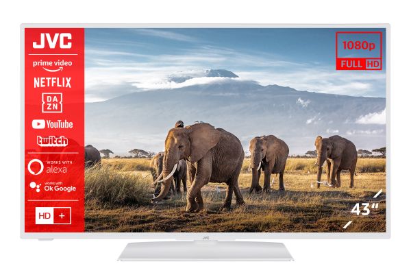 JVC LT-43VF5155W 43 Zoll Fernseher / Smart TV (Full HD, HDR, Triple-Tuner, Bluetooth) - Inkl. 6 Mona