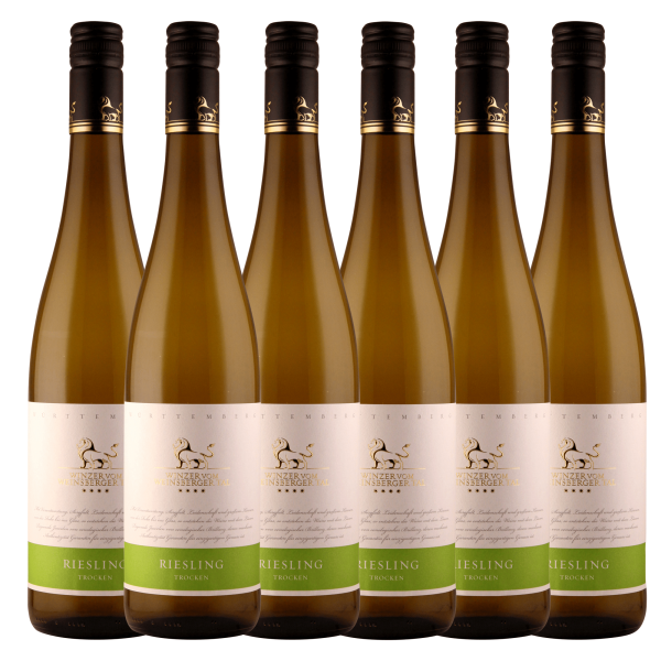Winzer vom Weinsberger Tal "Rebsortenlinie" Riesling Qualitätswein trocken 0,75L 6er Karton