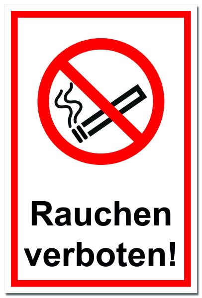 Druckzilla Hinweisschild "Rauchen verboten!"