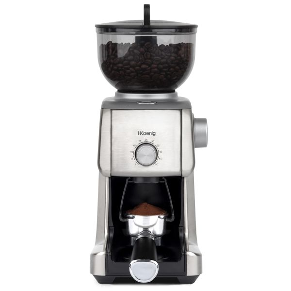 H.Koenig Elektrische Kaffeemühle GRD830, 16 Stufen - leistungsstark 130W - Kapazität 400g - abnehmba