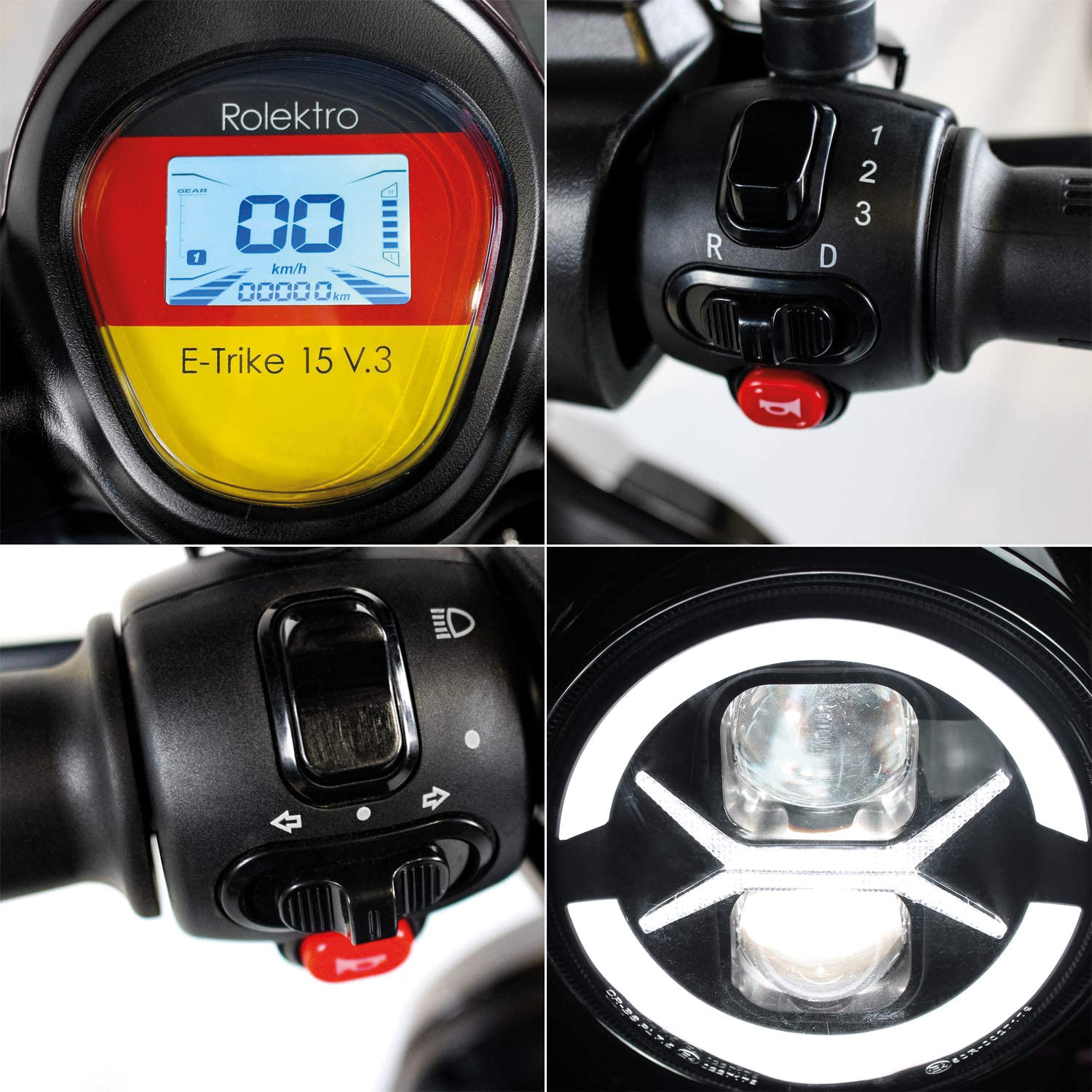 Rolektro, E-Trike 15 V.3 Lithium, Rot, 60-30AH Akku, 1000 Watt | Norma24