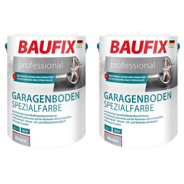 BAUFIX professional Garagenboden Set - 2er | Norma24 5l Spezialfarbe silbergrau