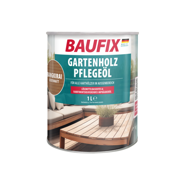 BAUFIX Gartenholz-Pflegeöl bangkirai, seidenmatt, 1 Liter