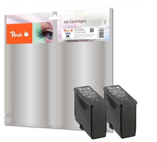 Peach Doppelpack Tintenpatronen schwarz kompatibel zu Epson T013, S020187, S020093, S020108