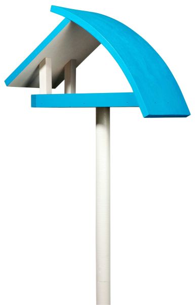 Luxus-Vogelhaus "New Wave" mit Ständer, weiß-blau